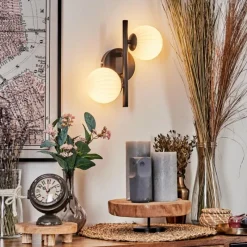 hofstein Applique murale - Verre 10 cm Chehalis Blanc, 2 lumières