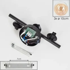 hofstein Applique murale - Verre 10 cm Chehalis Ambre, Clair, 3 lumières