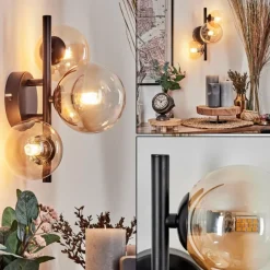 hofstein Applique murale - Verre 10 cm, 12 cm Chehalis Ambre, Clair, 3 lumières