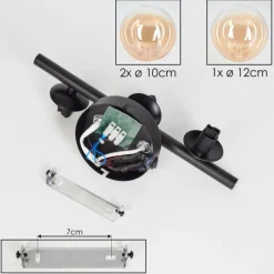 hofstein Applique murale - Verre 10 cm, 12 cm Chehalis Ambre, Clair, 3 lumières