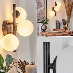 hofstein Applique murale - Verre 10 cm Chehalis Blanc, 3 lumières