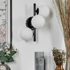 hofstein Applique murale - Verre 10 cm Chehalis Blanc, 3 lumières