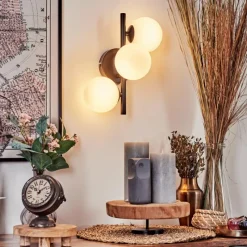 hofstein Applique murale - Verre 10 cm Chehalis Blanc, 3 lumières