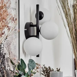 hofstein Applique murale - Verre 10 cm Chehalis Blanc, 3 lumières