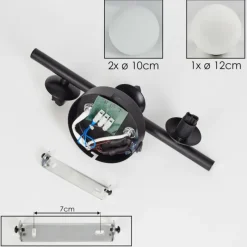hofstein Applique murale - Verre 10 cm, 12 cm Chehalis Blanc, 3 lumières