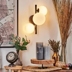 hofstein Applique murale - Verre 10 cm, 12 cm Chehalis Blanc, 3 lumières