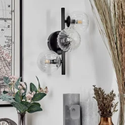 hofstein Applique murale - Verre 10 cm Chehalis Clair, 3 lumières