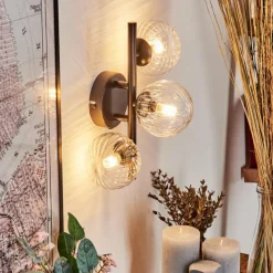 hofstein Applique murale - Verre 10 cm Chehalis Clair, 3 lumières