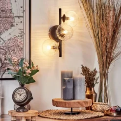 hofstein Applique murale - Verre 10 cm Chehalis Clair, 3 lumières