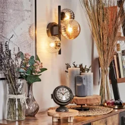 hofstein Applique murale - Verre 10 cm, 12 cm Chehalis Ambre, Clair, Fumé, 3 lumières