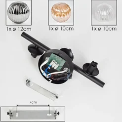 hofstein Applique murale - Verre 10 cm, 12 cm Chehalis Ambre, Clair, Fumé, 3 lumières