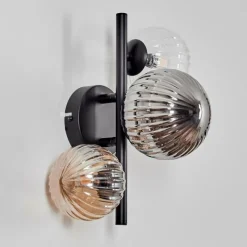 hofstein Applique murale - Verre 10 cm, 12 cm Chehalis Ambre, Clair, Fumé, 3 lumières