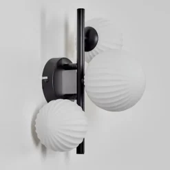 hofstein Applique murale - Verre 10 cm, 12 cm Chehalis Blanc, 3 lumières