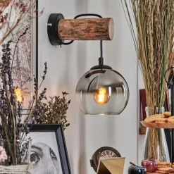 hofstein Applique murale - Verre 15 cm Koyoto Écru, Noir, 1 lumière