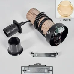 hofstein Applique murale - Verre 15 cm Koyoto Écru, Noir, 1 lumière