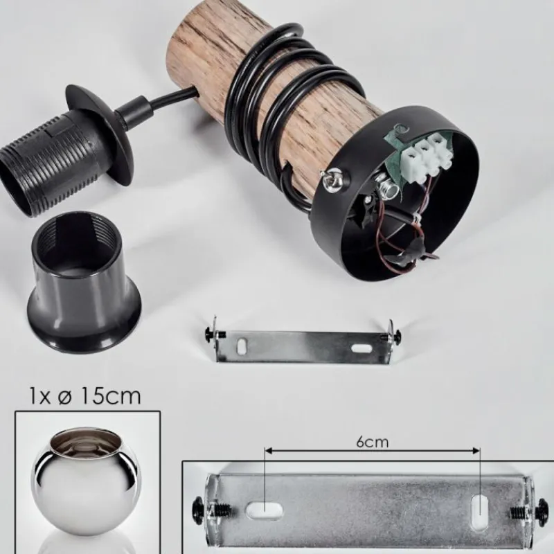 hofstein Applique murale - Verre 15 cm Koyoto Écru, Noir, 1 lumière