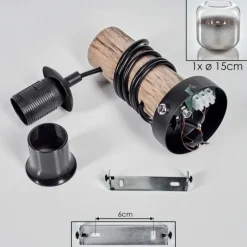 hofstein Applique murale - Verre 15 cm Lauden Écru, Noir, 1 lumière