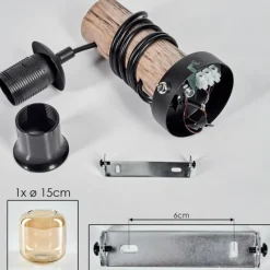 hofstein Applique murale - Verre 15 cm Lauden Écru, Noir, 1 lumière