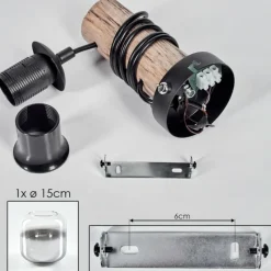 hofstein Applique murale - Verre 15 cm Lauden Écru, Noir, 1 lumière