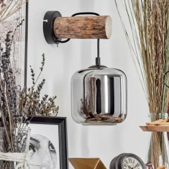 hofstein Applique murale - Verre 15 cm Lauden Écru, Noir, 1 lumière