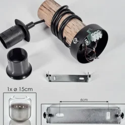 hofstein Applique murale - Verre 15 cm Lauden Écru, Noir, 1 lumière