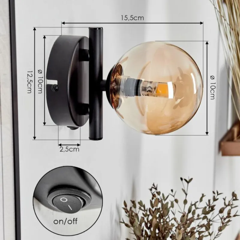 hofstein Applique murale - Verre Chehalis Ambre, 1 lumière