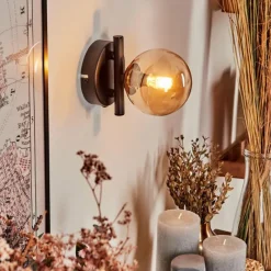 hofstein Applique murale - Verre Chehalis Ambre, 1 lumière