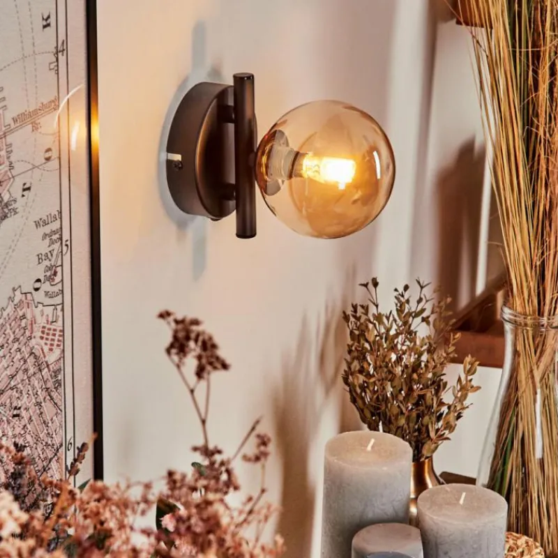 hofstein Applique murale - Verre Chehalis Ambre, 1 lumière