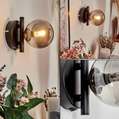 hofstein Applique murale - Verre Chehalis Fumé, 1 lumière