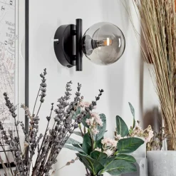 hofstein Applique murale - Verre Chehalis Fumé, 1 lumière