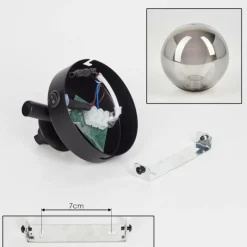 hofstein Applique murale - Verre Chehalis Fumé, 1 lumière