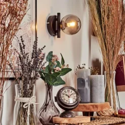 hofstein Applique murale - Verre Chehalis Fumé, 1 lumière