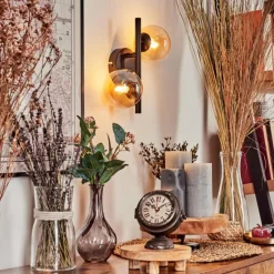 hofstein Applique murale - Verre Chehalis Ambre, 2 lumières