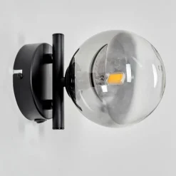 hofstein Applique murale - Verre Chehalis Clair, Fumé, 1 lumière