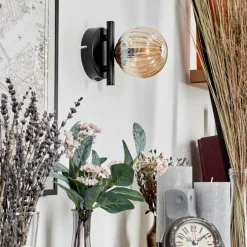 hofstein Applique murale - Verre Chehalis Ambre, 1 lumière