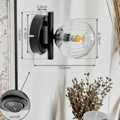 hofstein Applique murale - Verre Chehalis Clair, 1 lumière