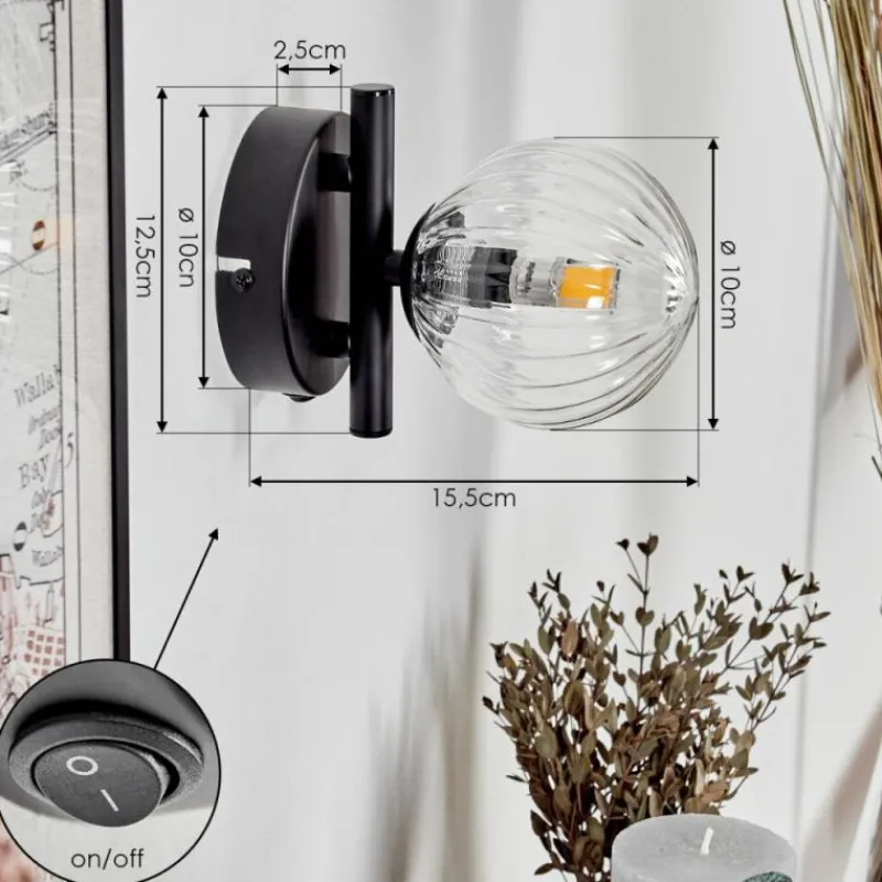 hofstein Applique murale - Verre Chehalis Clair, 1 lumière