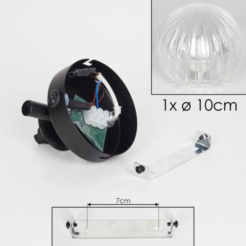 hofstein Applique murale - Verre Chehalis Clair, 1 lumière