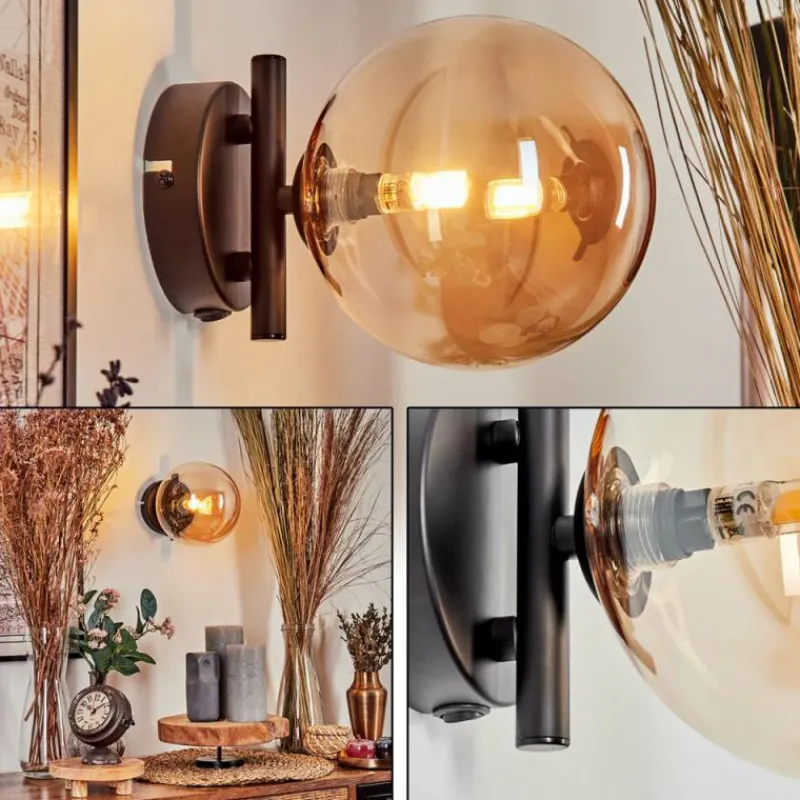 hofstein Applique murale - Verre Chehalis Ambre, 1 lumière