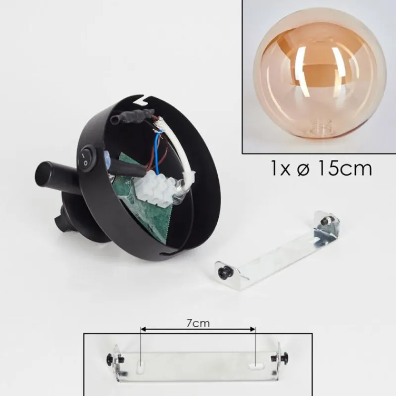 hofstein Applique murale - Verre Chehalis Ambre, 1 lumière