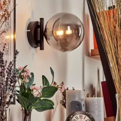 hofstein Applique murale - Verre Chehalis Fumé, 1 lumière