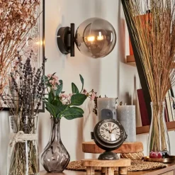 hofstein Applique murale - Verre Chehalis Fumé, 1 lumière