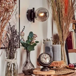 hofstein Applique murale - Verre Chehalis Fumé, 1 lumière