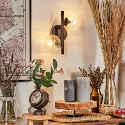 hofstein Applique murale - Verre Chehalis Clair, 2 lumières