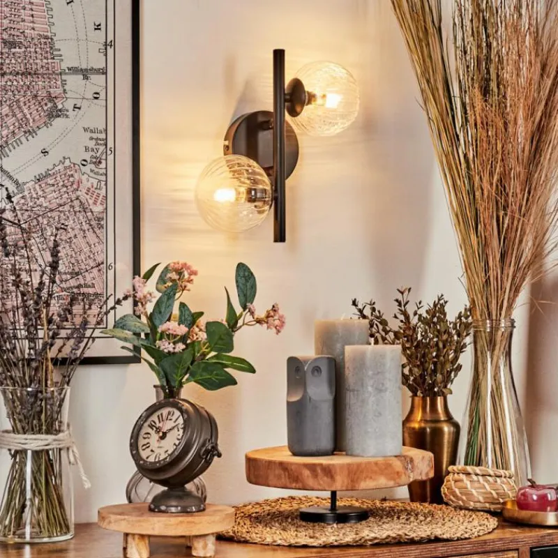 hofstein Applique murale - Verre Chehalis Clair, 2 lumières