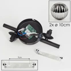 hofstein Applique murale - Verre Chehalis Fumé, 2 lumières