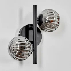 hofstein Applique murale - Verre Chehalis Fumé, 2 lumières