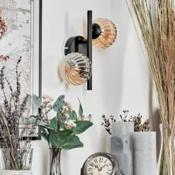 hofstein Applique murale - Verre Chehalis Ambre, 2 lumières