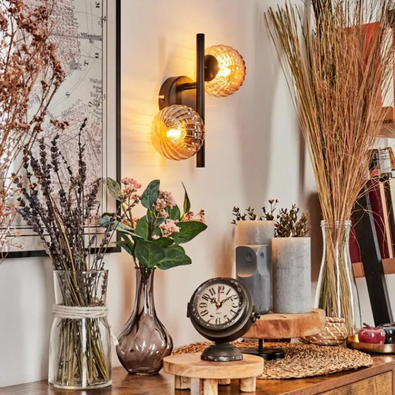 hofstein Applique murale - Verre Chehalis Ambre, 2 lumières