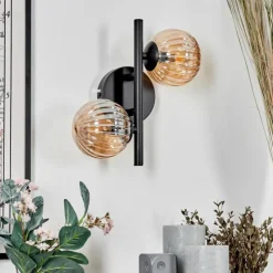 hofstein Applique murale - Verre Chehalis Ambre, 2 lumières